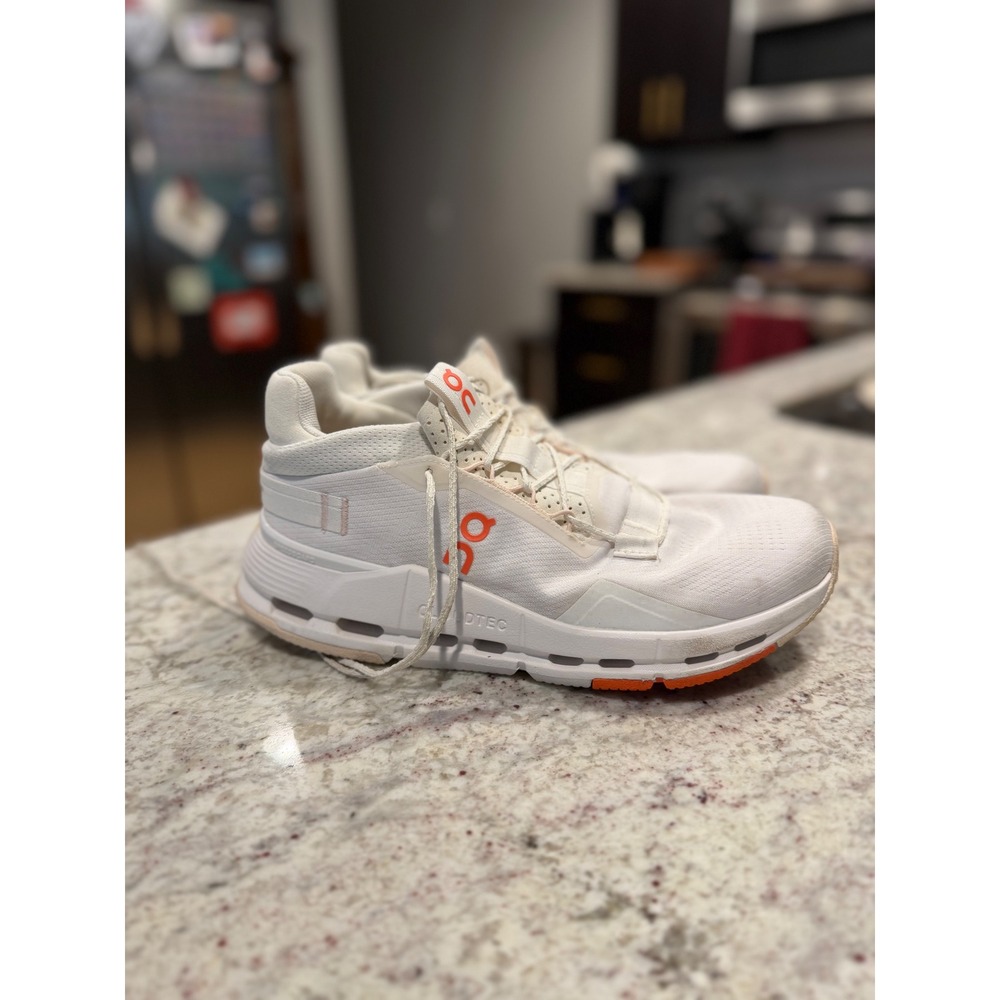 On Cloudnova Womens White Orange Running Shoes Sneakers US 8.5 EU 40 Low Top - Picture 1 of 6